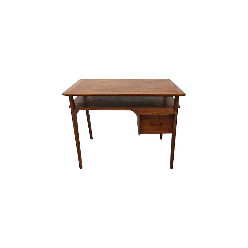 Vintage desk in solid oakwood, Roger LANDAULT - 1950s
