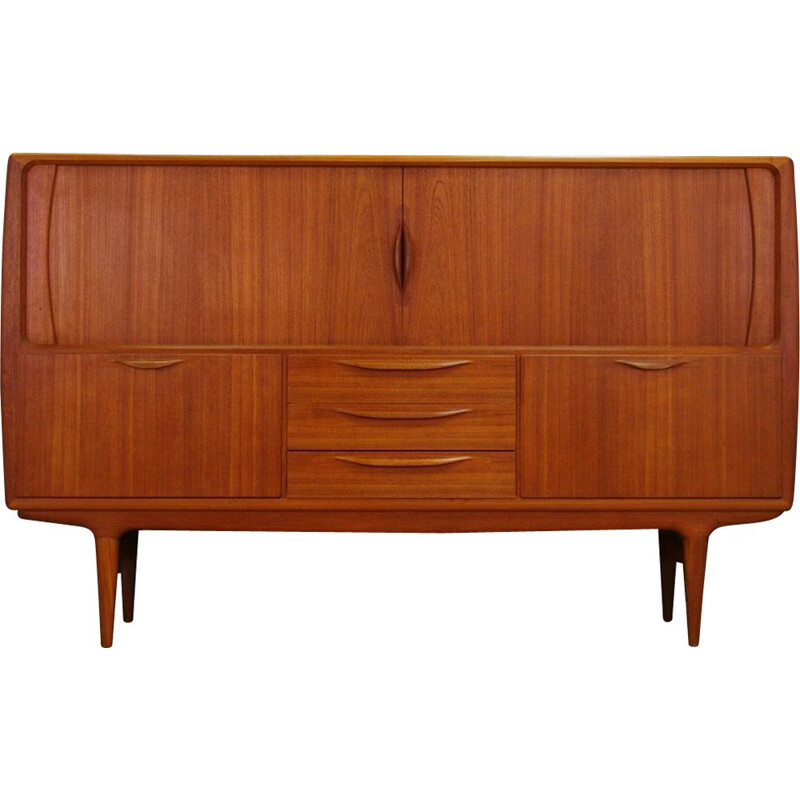 Vintage Danish highboard in teak by J. Andersen