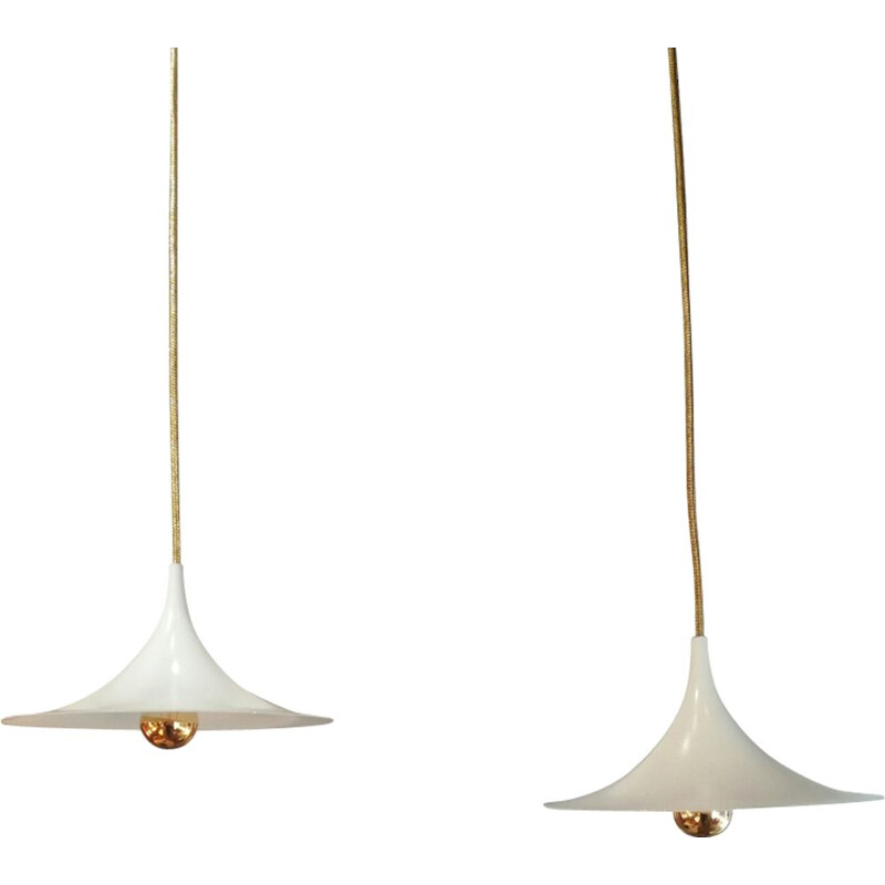Set of 2 vintage pendant lamps "Semi" by Bonderup & Thorup