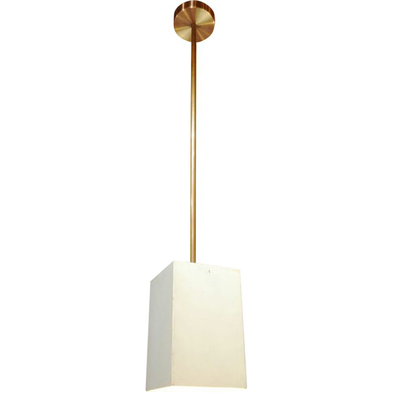 Vintage metal and copper "viervoud" pendant lamp by Raak, 1970