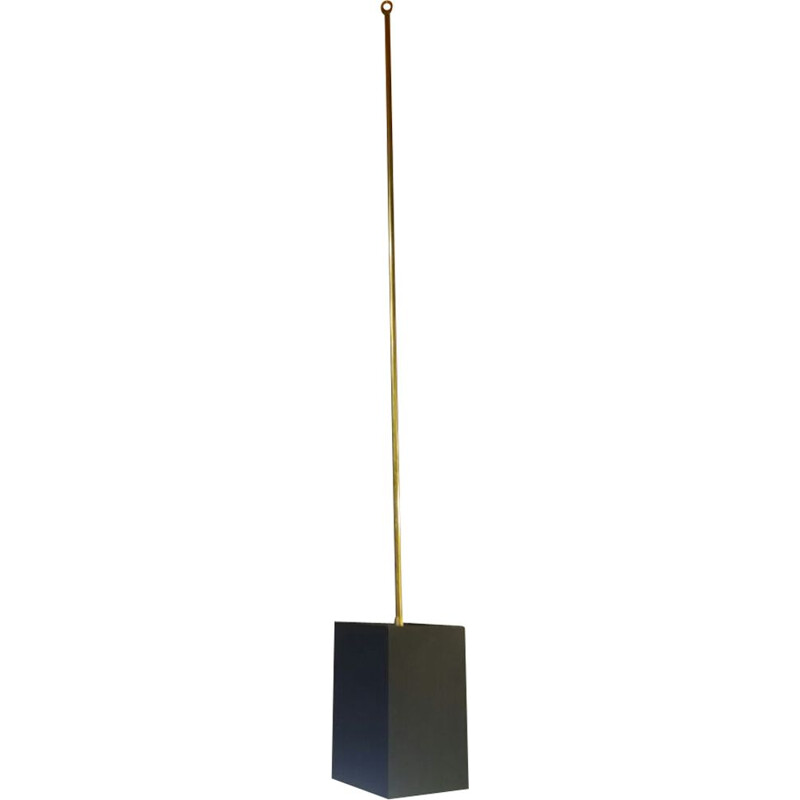 Vintage "Viervoud" metal and brass suspension lamp by Raak, 1970