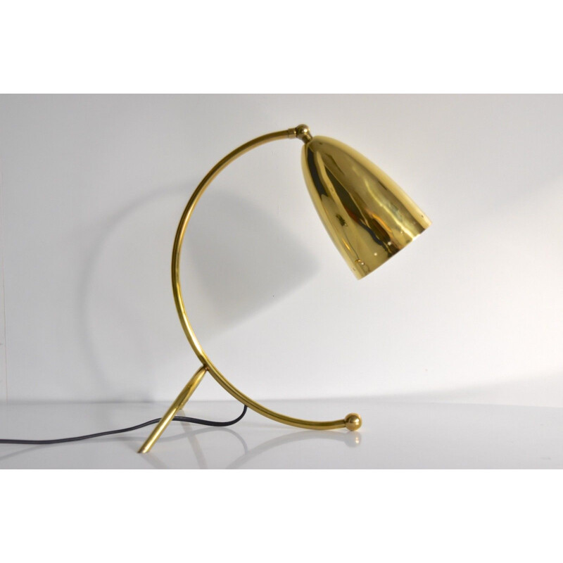 Vintage German table lamp in golden brass