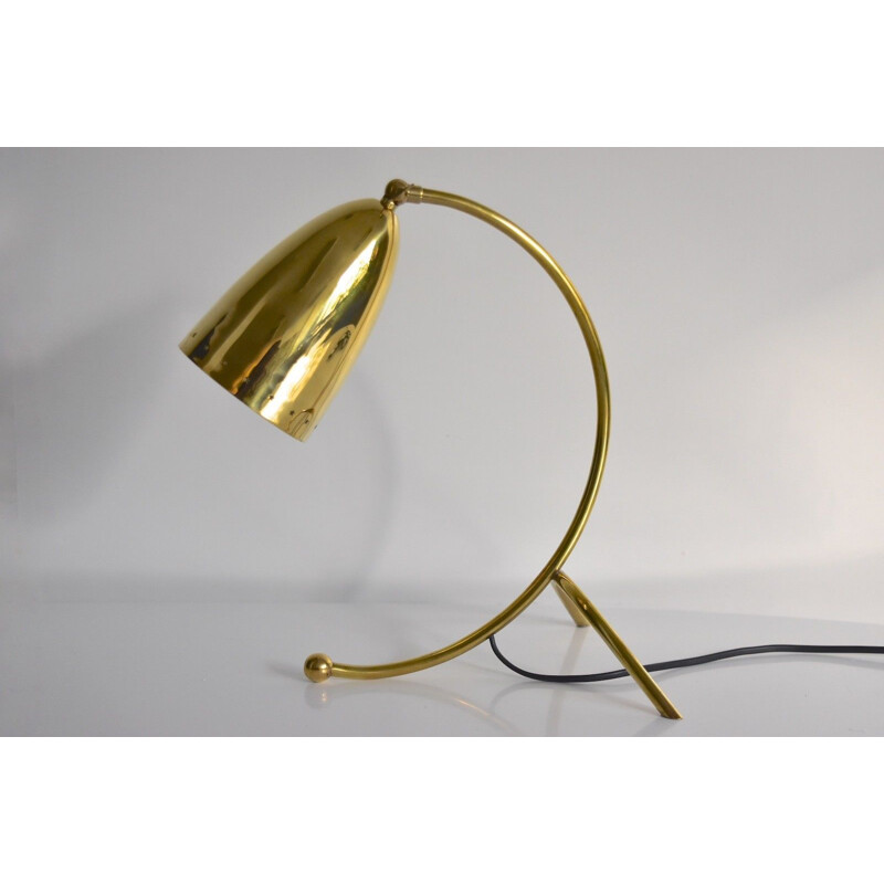 Vintage German table lamp in golden brass