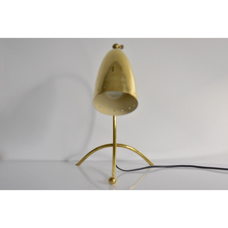 Vintage German table lamp in golden brass