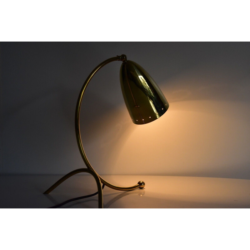 Vintage German table lamp in golden brass