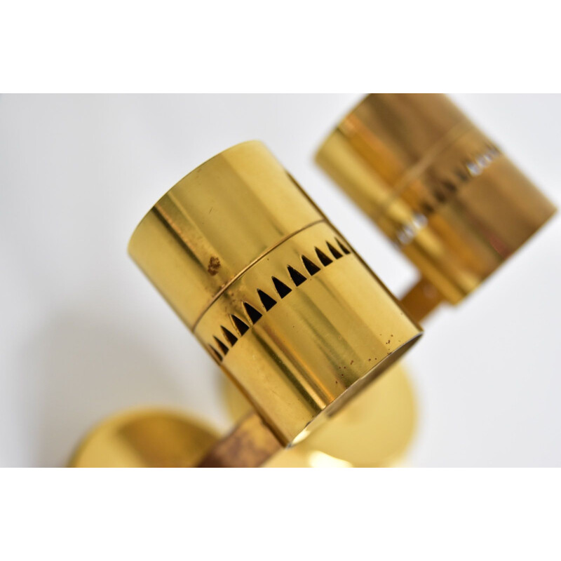 Pair of vintage brass wall lamps by Agne Jakobsson for Markaryd Sweden