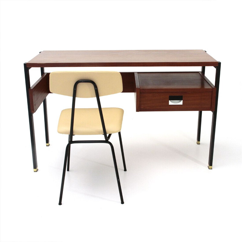 Vintage italian desk and chair by Giuseppe Brusadelli 1950s