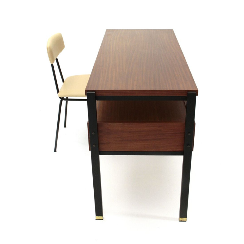 Vintage italian desk and chair by Giuseppe Brusadelli 1950s