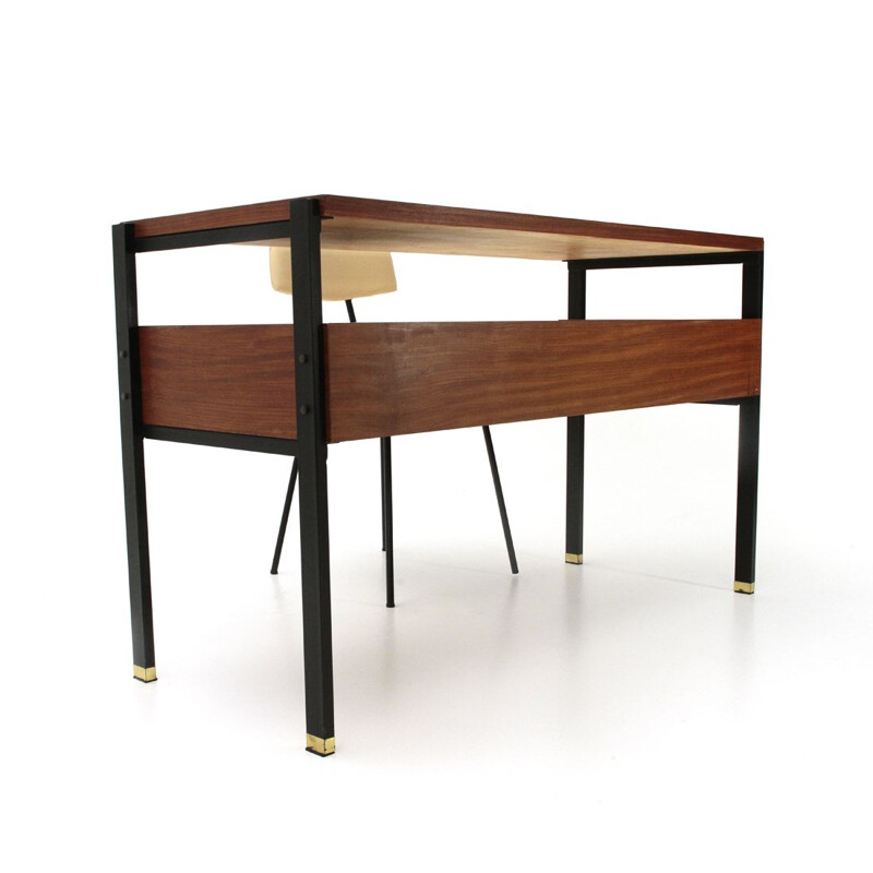 Vintage italian desk and chair by Giuseppe Brusadelli 1950s