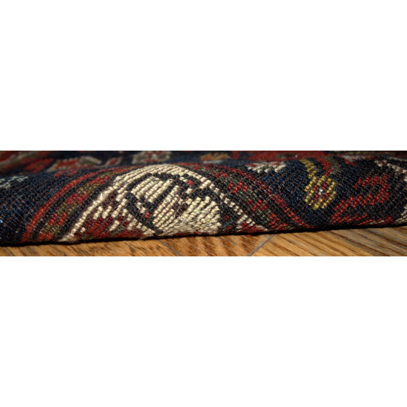 Tapis vintage persan Khamseh en laine rouge 1930