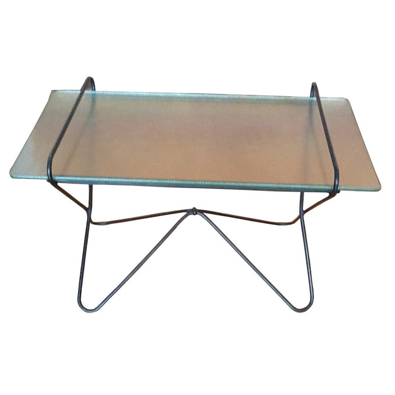 Opaque glass coffee table, Raoul GUYS - 1950s