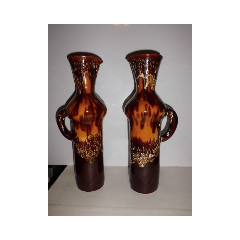 Suite de 2 vases vintage par Vallauris