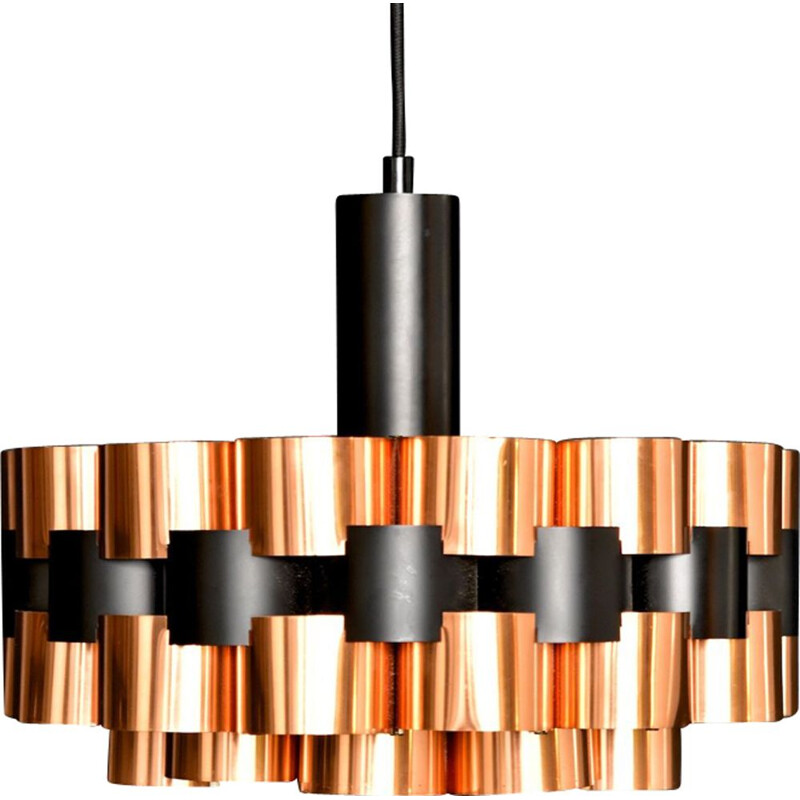 Vintage Werner Schou pendant lamp in black metal 1960