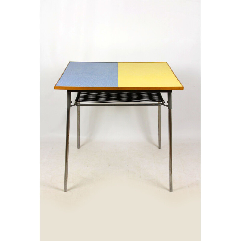 Vintage blue and yellow formica kitchen table