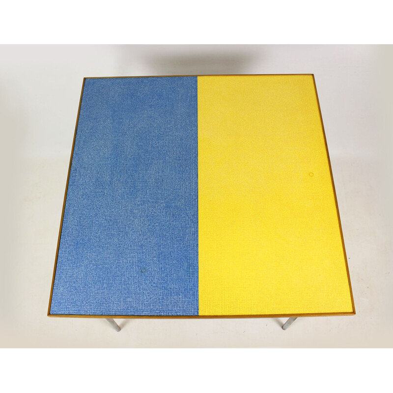 Vintage blue and yellow formica kitchen table