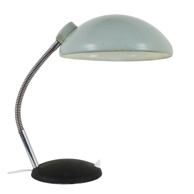 Vintage blue and black metal desk lamp