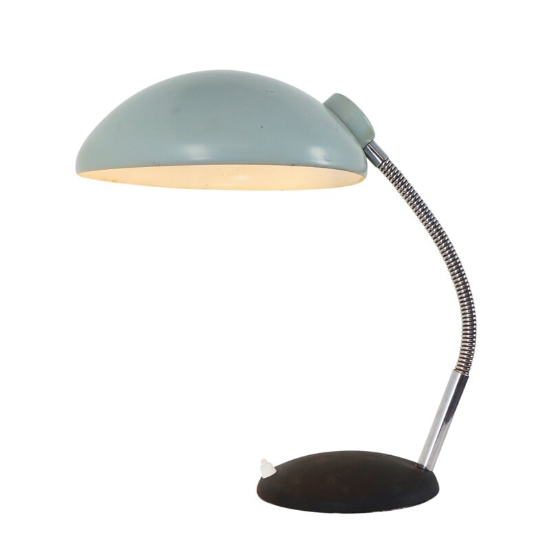 Vintage blue and black metal desk lamp