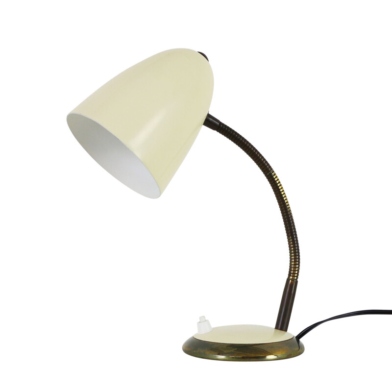 Lampe vintage crème avec détails en laiton