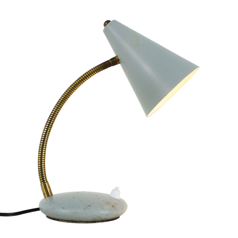 Vintage grey metal desk lamp