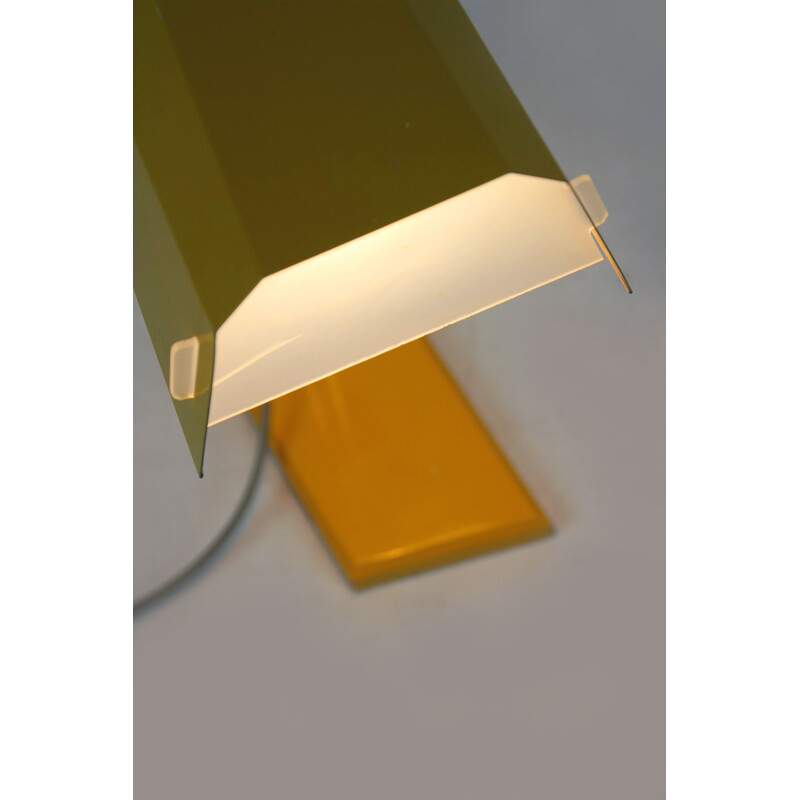 Lampe vintage jaune par Josef Hurka pour Lidokov