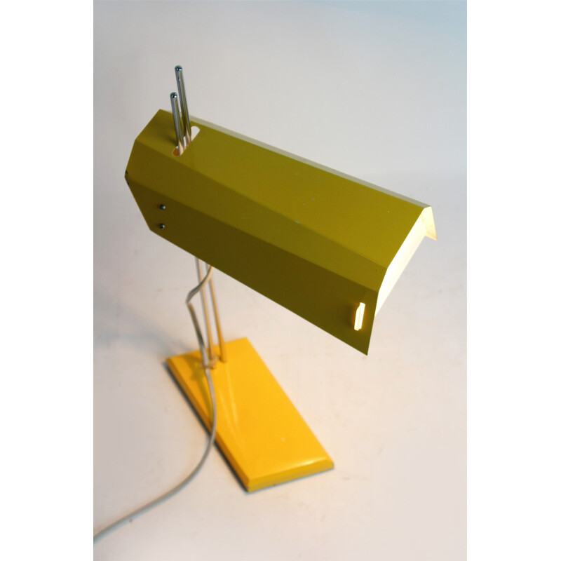 Lampe vintage jaune par Josef Hurka pour Lidokov