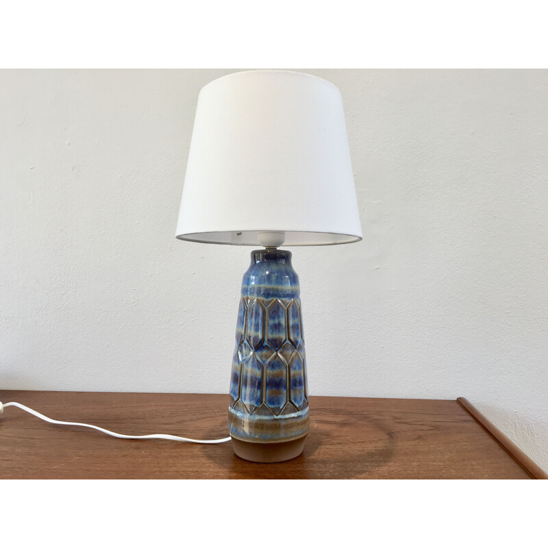 Vintage blue and grey ceramic lamp by Einar Johansen