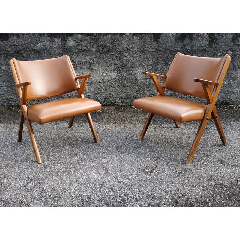 Set of 2 vintage armchairs by Dal Vera