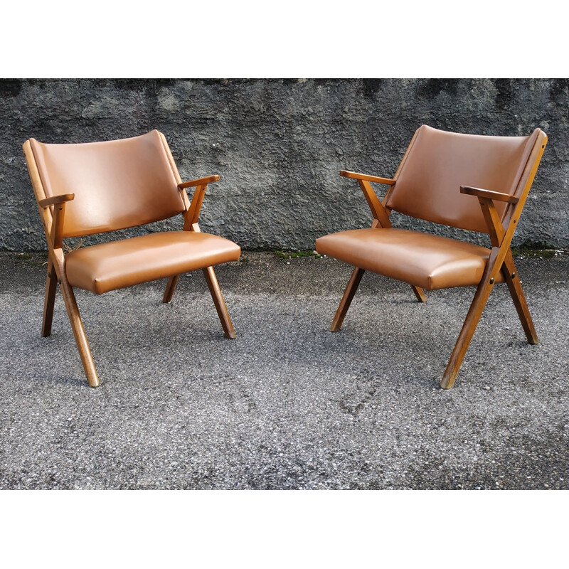 Suite de 2 fauteuils vintage par Dal Vera