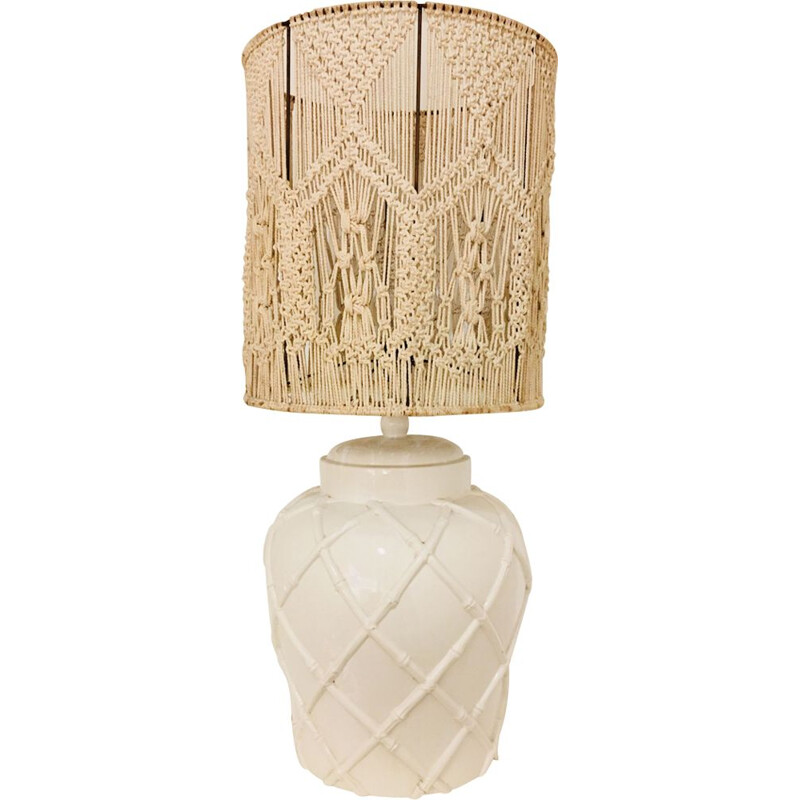 Vintage Primavera lamp in white ceramic 1930