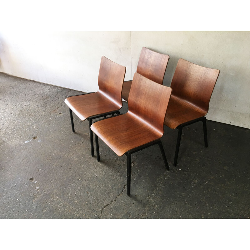 Set 4 of vintage Danish stacking chairs