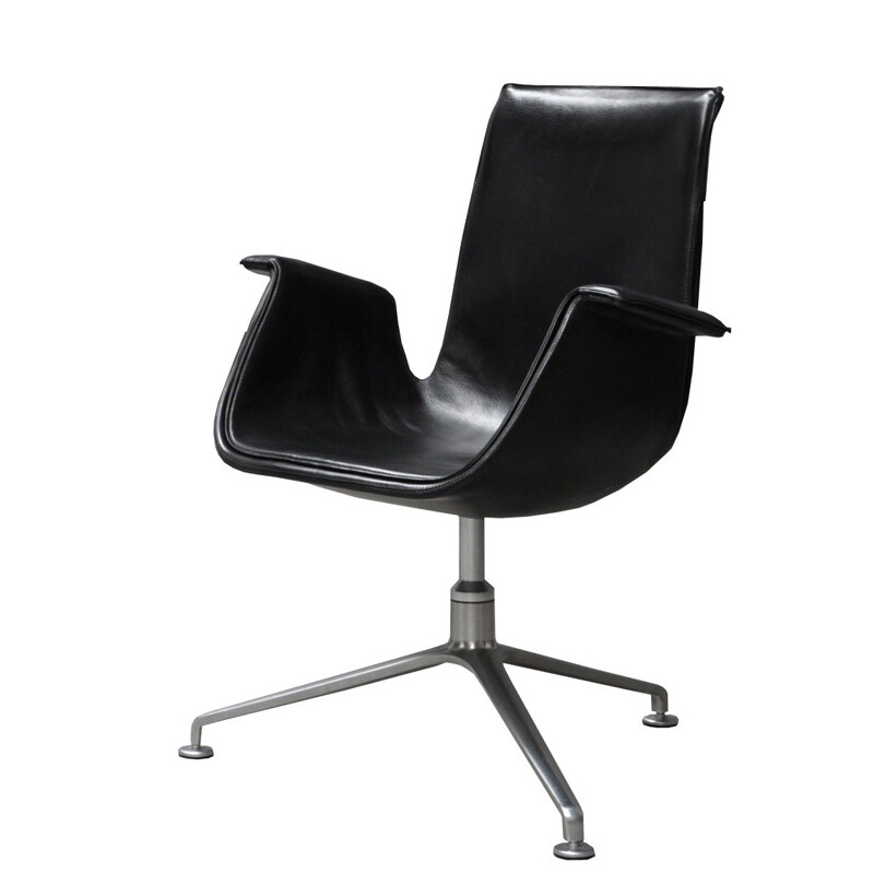 Tulip armchair in leather and aluminum, Preben FABRICIUS & Jorgen KASTHOLM, Walter Knoll edition - 1950s