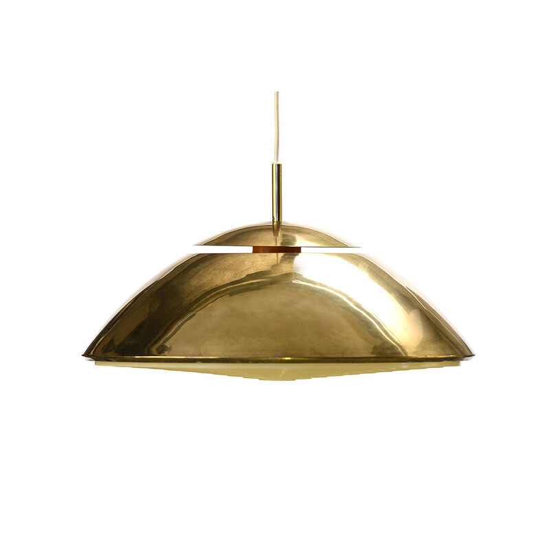 Vintage Swedish pendant lamp in golden metal