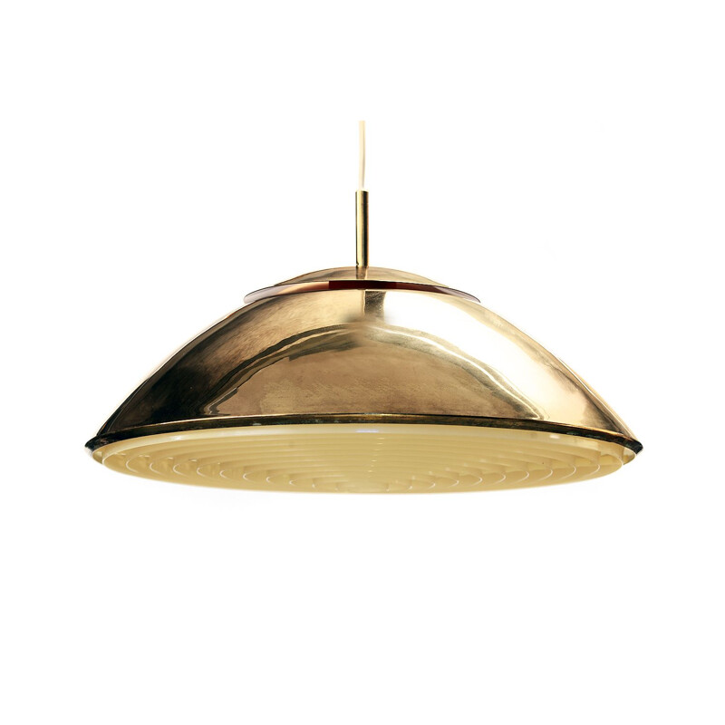 Vintage Swedish pendant lamp in golden metal