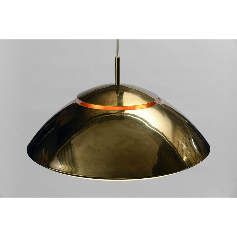 Vintage Swedish pendant lamp in golden metal