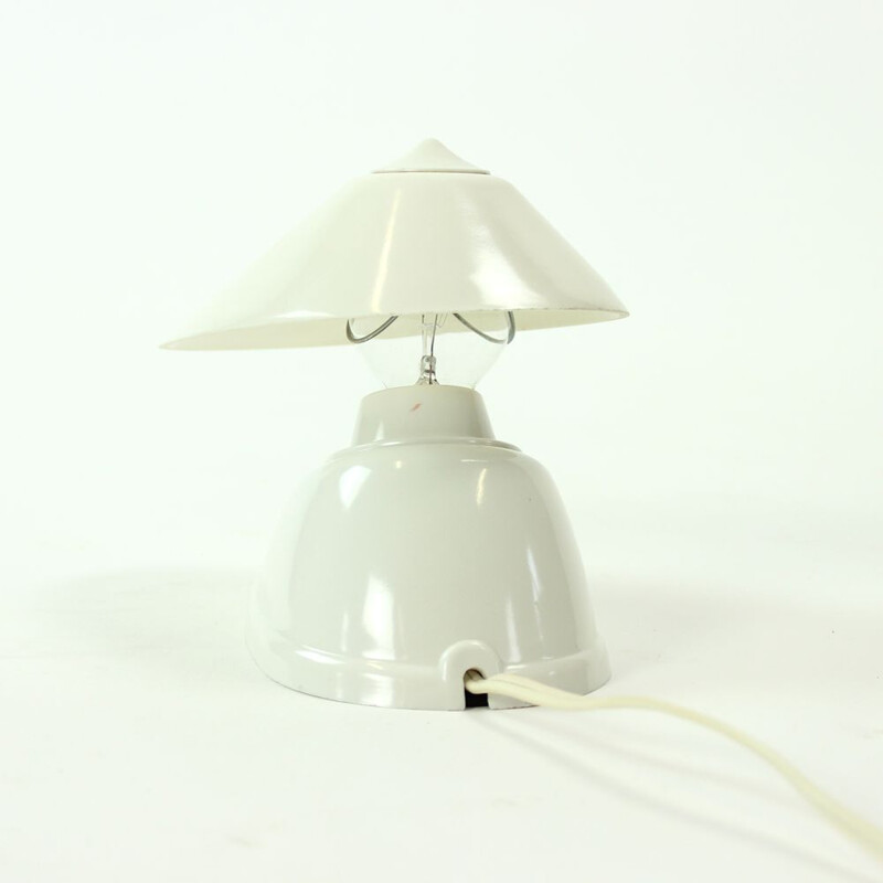 Vintage Czech white bakelite table lamp by Bauhaus Team