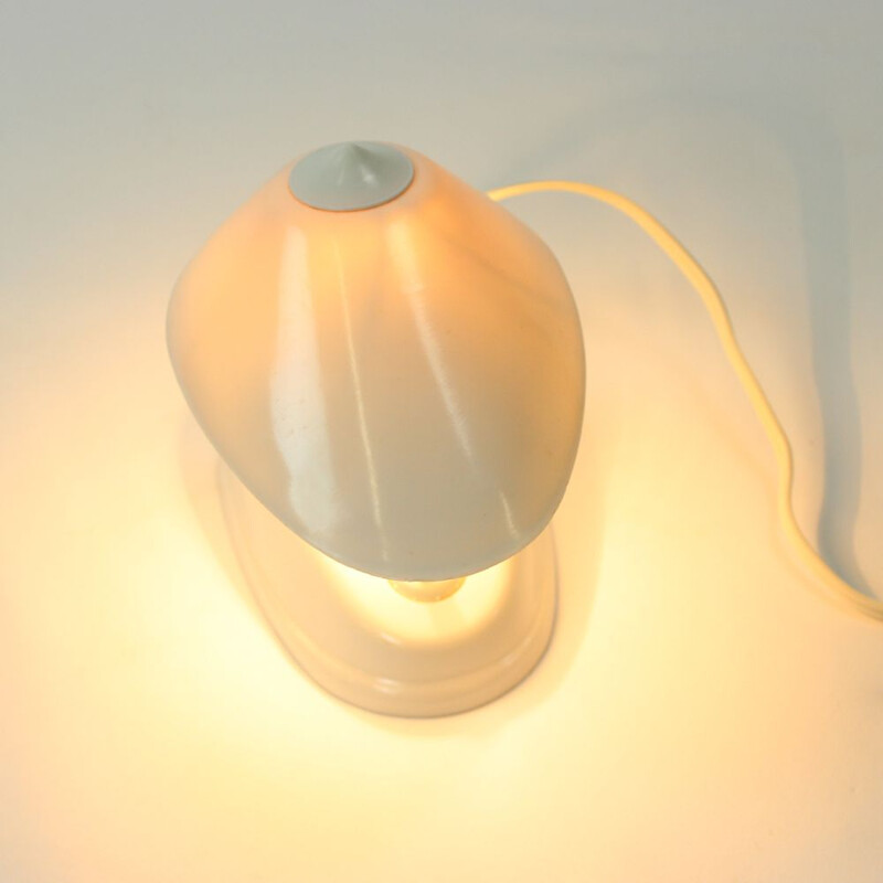 Vintage Czech white bakelite table lamp by Bauhaus Team