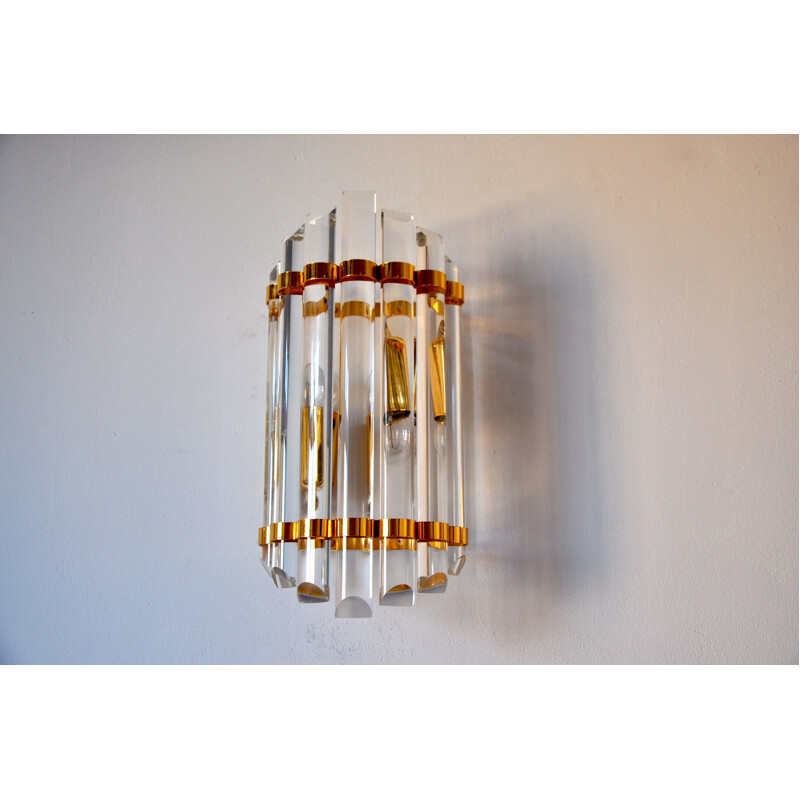 Vintage golden wall lamp in Murano glass