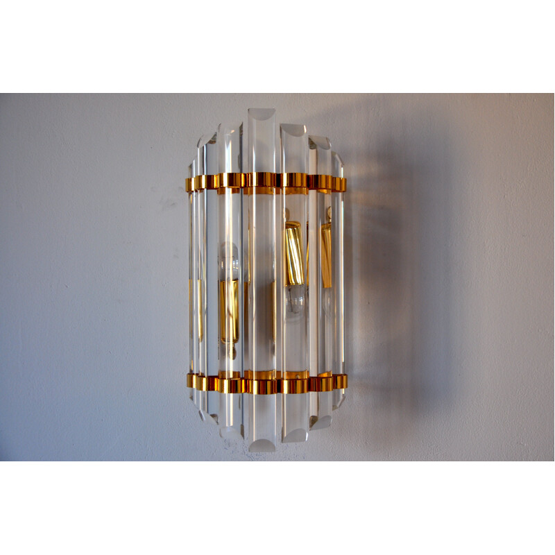 Vintage golden wall lamp in Murano glass