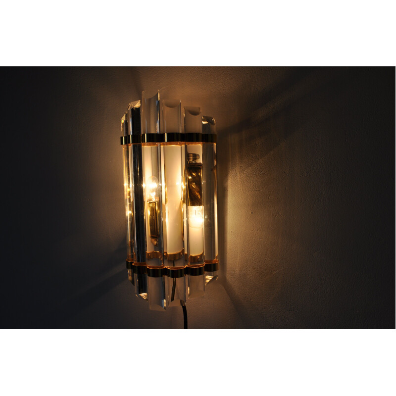 Vintage golden wall lamp in Murano glass