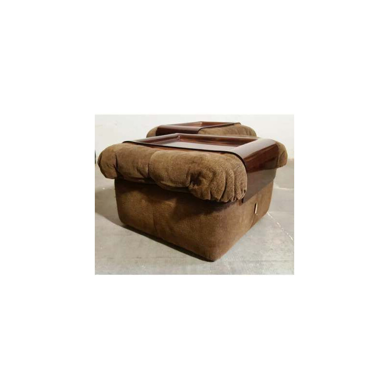 Set of 2 stools with trays GAO by Jean Paul Laloy for Cinna
