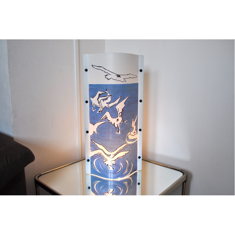 Vintage blue table lamp by Cristina Cini for Slamp 