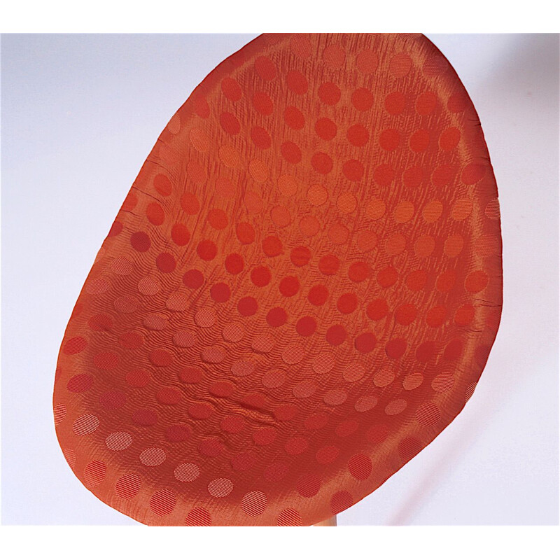 Par de cadeiras vintage em tecido vermelho e melamina de Miroslav Navratil
