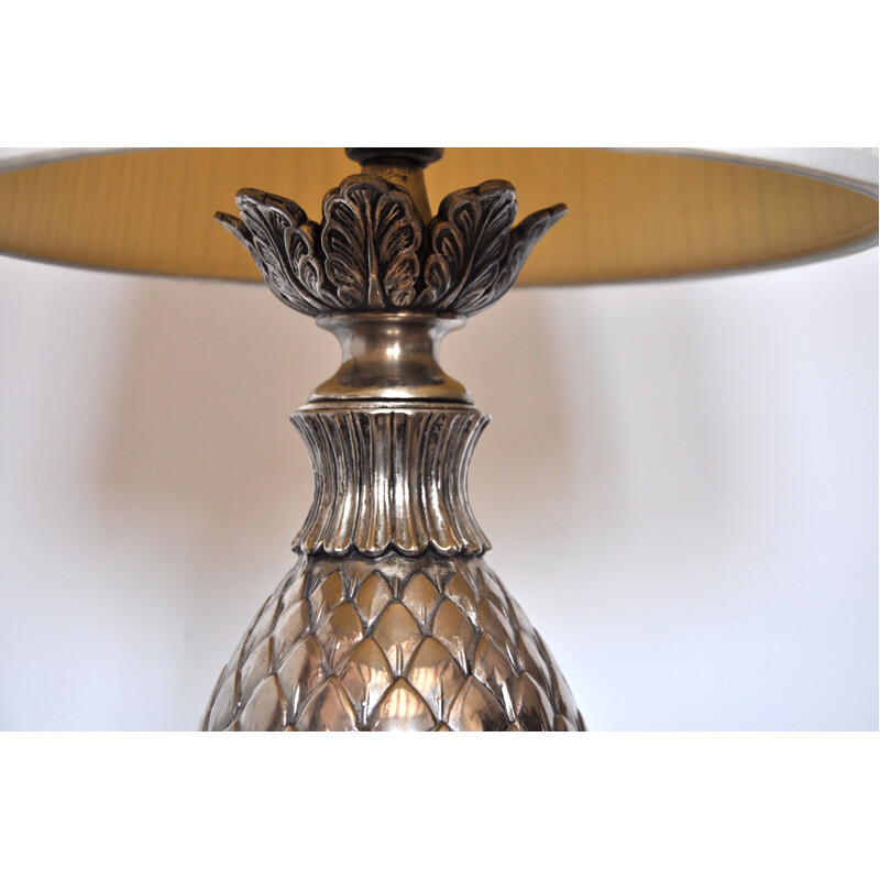 Vintage silver plated pineapple lamp, 1970