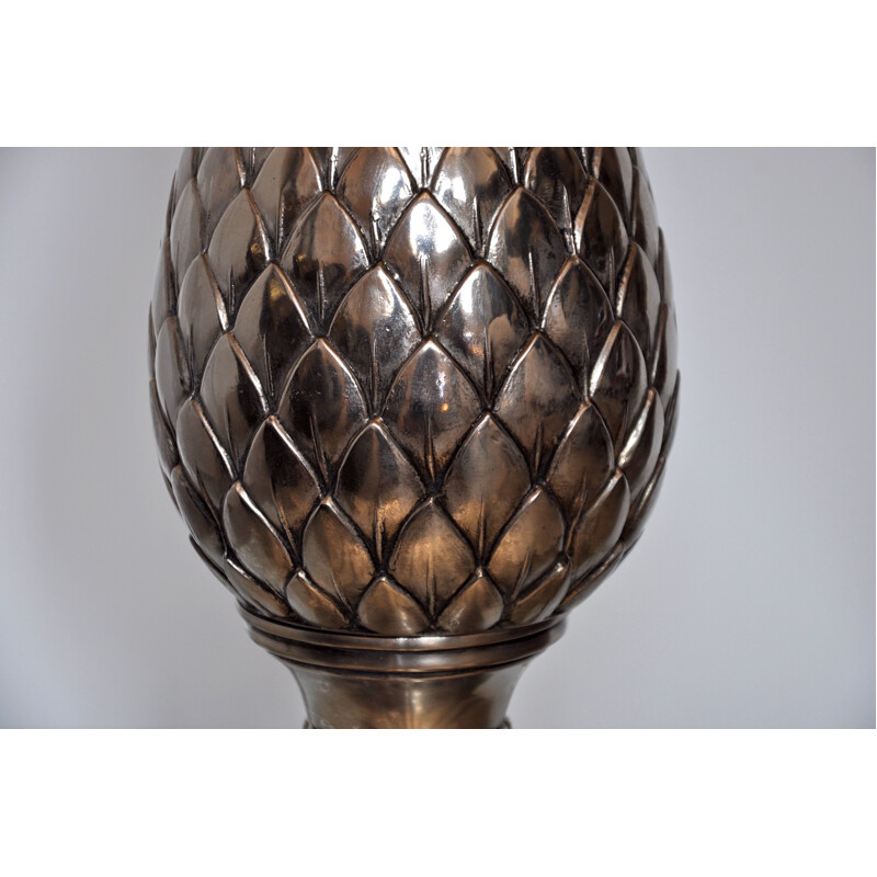 Vintage-Ananas-Lampe aus versilbertem Metall, 1970