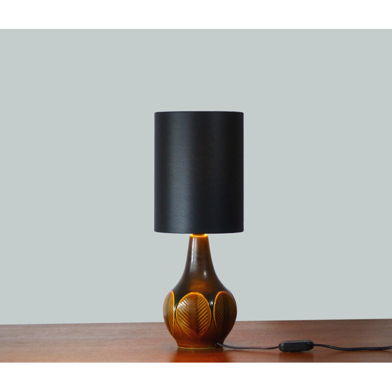 Lampe vintage Soholm Stentoj noire en céramique 1960