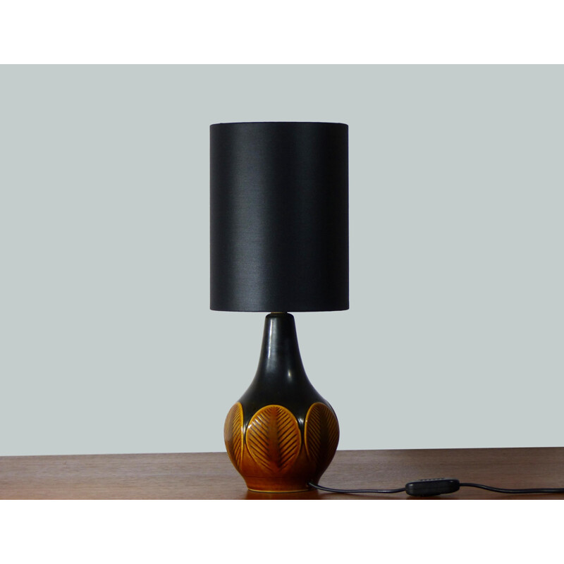 Lampe vintage Soholm Stentoj noire en céramique 1960