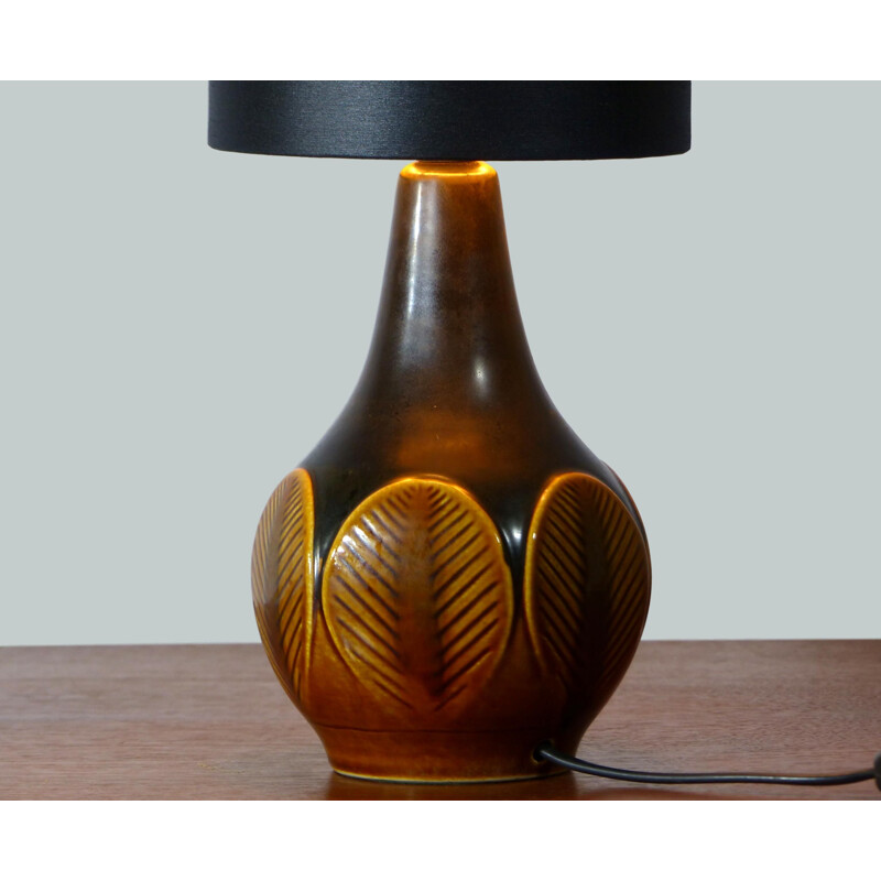 Lampe vintage Soholm Stentoj noire en céramique 1960