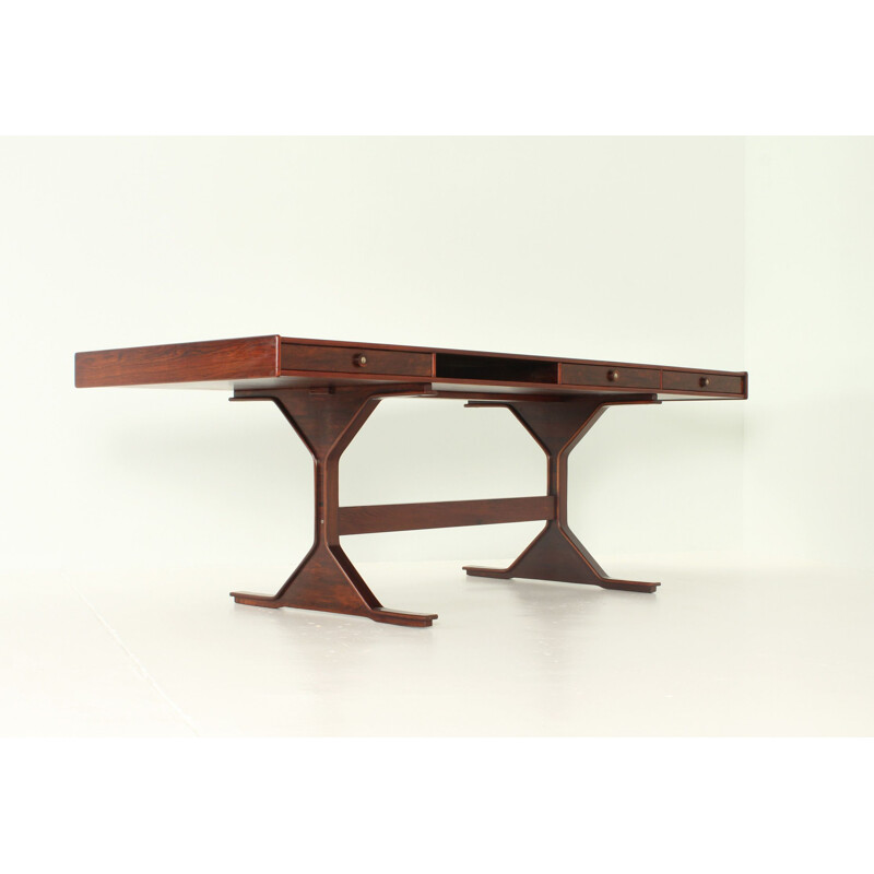 Vintage Gianfranco Frattini rosewood desk for Bernini 1950