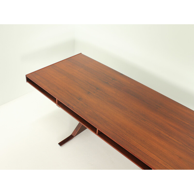 Vintage Gianfranco Frattini rosewood desk for Bernini 1950