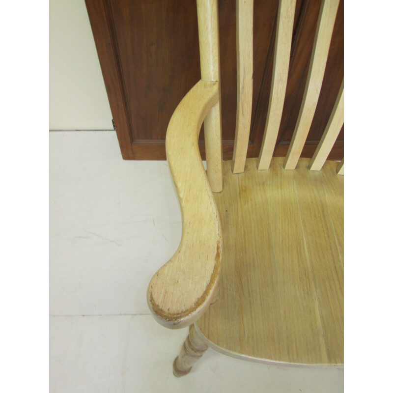 Chaise vintage en bois d'orme blanc 1990